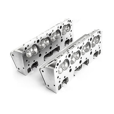 PROCOMP SBC 205/64CC COMPLETE ALUMINUM HEADS WITH STUDS & GUIDE PLATES